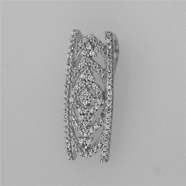 Natural 0.20 CTW Diamond Necklace 14K White Gold - REF-49K5R