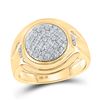 Image 1 : Mens Diamond Circle Cluster Ring 1/3 Cttw 10kt Yellow Gold