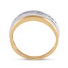 Image 3 : Mens Diamond Single Row Band Ring 1/4 Cttw 10kt Two-tone Gold