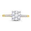 Image 2 : Diamond Flower Cluster Ring 1/2 Cttw 10kt Yellow Gold