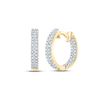 Image 1 : Diamond Hoop Earrings 1/5 Cttw 10kt Yellow Gold