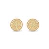 Image 2 : Yellow Color Enhanced Diamond Circle Earrings 1/20 Cttw Sterling Silver