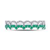 Image 2 : Emerald Scalloped Stackable Band Ring 1/4 Cttw 10kt White Gold