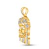 Image 2 : Mens Diamond Jesus Face Charm Pendant 1/2 Cttw 10k Yellow Gold