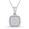 Image 1 : Diamond Square Pendant 1/6 Cttw 10kt White Gold
