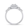 Image 3 : Baguette Diamond Square Cluster Ring 1/2 Cttw 14kt White Gold