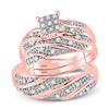 Image 1 : His Hers Diamond Square Matching Wedding Set 1/3 Cttw 10kt Rose Gold