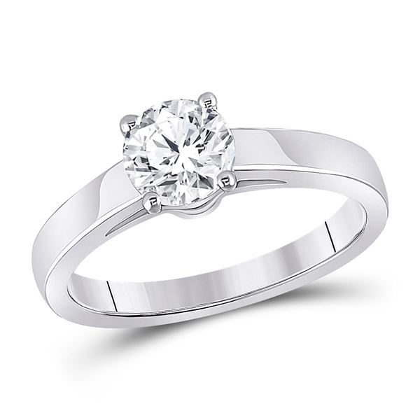 Diamond Solitaire Bridal Wedding Engagement Ring 3/4 Cttw 14kt White Gold