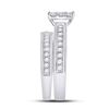Image 4 : His Hers Diamond Cluster Matching Wedding Set 2-1/5 Cttw 14kt White Gold