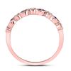 Image 4 : Blue Sapphire Diamond Stackable Band Ring 1/10 Cttw 10kt Rose Gold