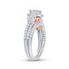 Image 3 : Princess Diamond Bridal Wedding Ring Band Set 1-1/2 Cttw 14kt Two-tone Gold