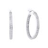 Image 1 : Diamond Single Row Inside Outside Endless Hoop Earrings 1 Cttw 14kt White Gold