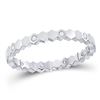 Image 1 : Diamond Machine-Set Band Ring 1/10 Cttw 14kt White Gold