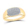 Image 1 : Mens Diamond Cluster Ring 1/4 Cttw 10kt Yellow Gold