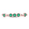 Image 2 : Emerald Dot Stackable Band Ring 1/20 Cttw 10kt Rose Gold