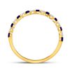Image 4 : Princess Blue Sapphire Diamond Stackable Band Ring 3/8 Cttw 10kt Yellow Gold