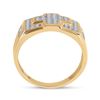 Image 3 : Mens Diamond Cross Cluster Ring 1/3 Cttw 10kt Yellow Gold