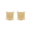 Image 2 : Mens Yellow Color Enhanced Diamond Square Earrings 1/10 Cttw 10kt Yellow Gold