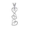 Image 1 : Diamond Triple Cascading Heart Pendant .03 Cttw 10kt White Gold
