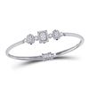 Image 1 : Diamond Triple Cluster Bangle Bracelet 7/8 Cttw 14kt White Gold