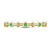 Image 2 : Emerald Dot Flower Stackable Band Ring 1/12 Cttw 10kt Yellow Gold