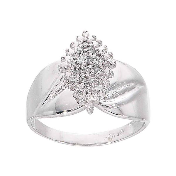 Diamond Cluster Ring 1/8 Cttw 10kt White Gold