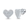 Image 1 : Diamond Heart Cluster Earrings 1/4 Cttw Sterling Silver