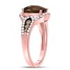 Image 3 : Cushion Smoky Quartz Brown Diamond Solitaire Ring 2-1/3 Cttw 10kt Rose Gold