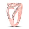 Image 3 : Diamond Linked Loop Fashion Ring 1/3 Cttw 14kt Rose Gold