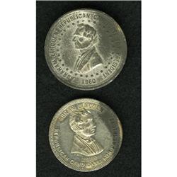 Pair of Abraham Lincoln 1860 Political Medals