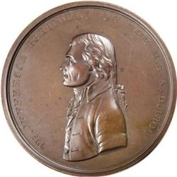1801 Jefferson Peace Medal, Rev Die Crk MS64 NGC