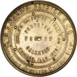 1893 Advertising Pocket Calendar Columbian