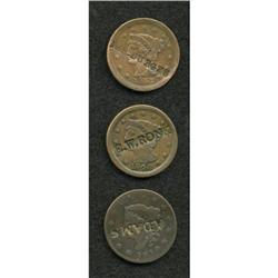 Counterstamped Large Cent Group Lot