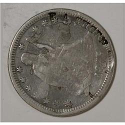1875 Seated Liberty Quarter Countertstamped "