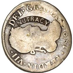 1825 2 Reale Counterstamped N.J. Tracy (Curved)
