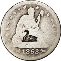 1853 Seated Liberty Quarter with Bird