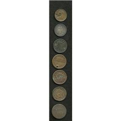 Septet of Counterstamped U.S. Coins