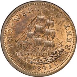 1841 Daniel Webster, HT-20, MS64 Red Brown NGC