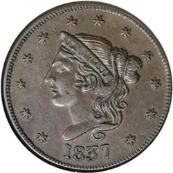 1837 Liberty - Not One Cent AU55 NGC