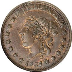 1837 Liberty - Not One Cent, HT-48, MS61 Brown