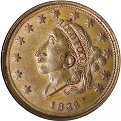 1838 Loco Foco-Mint Drop MS63 Brown NGC