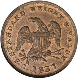 1837 Half Cent of Copper MS62 NGC