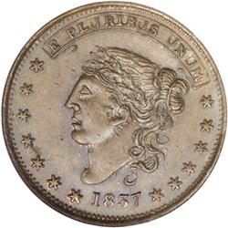 1837 Geo Jarvis, HT-284, MS64 Brown NGC
