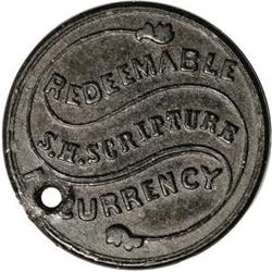 Civil War Merchant Token, S.H. Scripture
