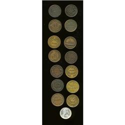 15-Piece Lot of Civil War Merchant Tokens,