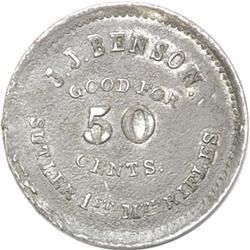 R.6 Sutler Token J.J. Benson 1st Mtd Rifles