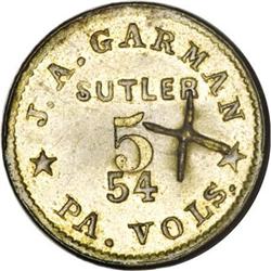 R.7 Civil War Sutler 5 X Token