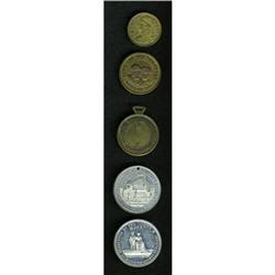 Quintet of 1880s Tokens