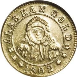 (Ca 1940s)  1862  Alaska Gold Toowah Gilt MS64