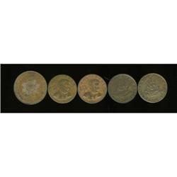 Group Lot Five British Copper Tokens of